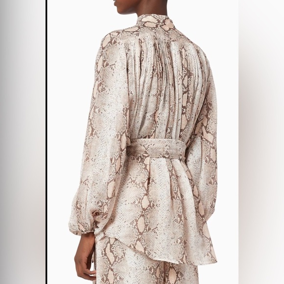 Zimmermann Snake Print Blouse in Beige and Brown size - Picture 6 of 16